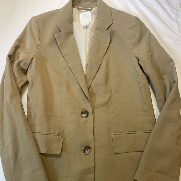 H&M size XXXS olive green blazer - Picture 2 of 7